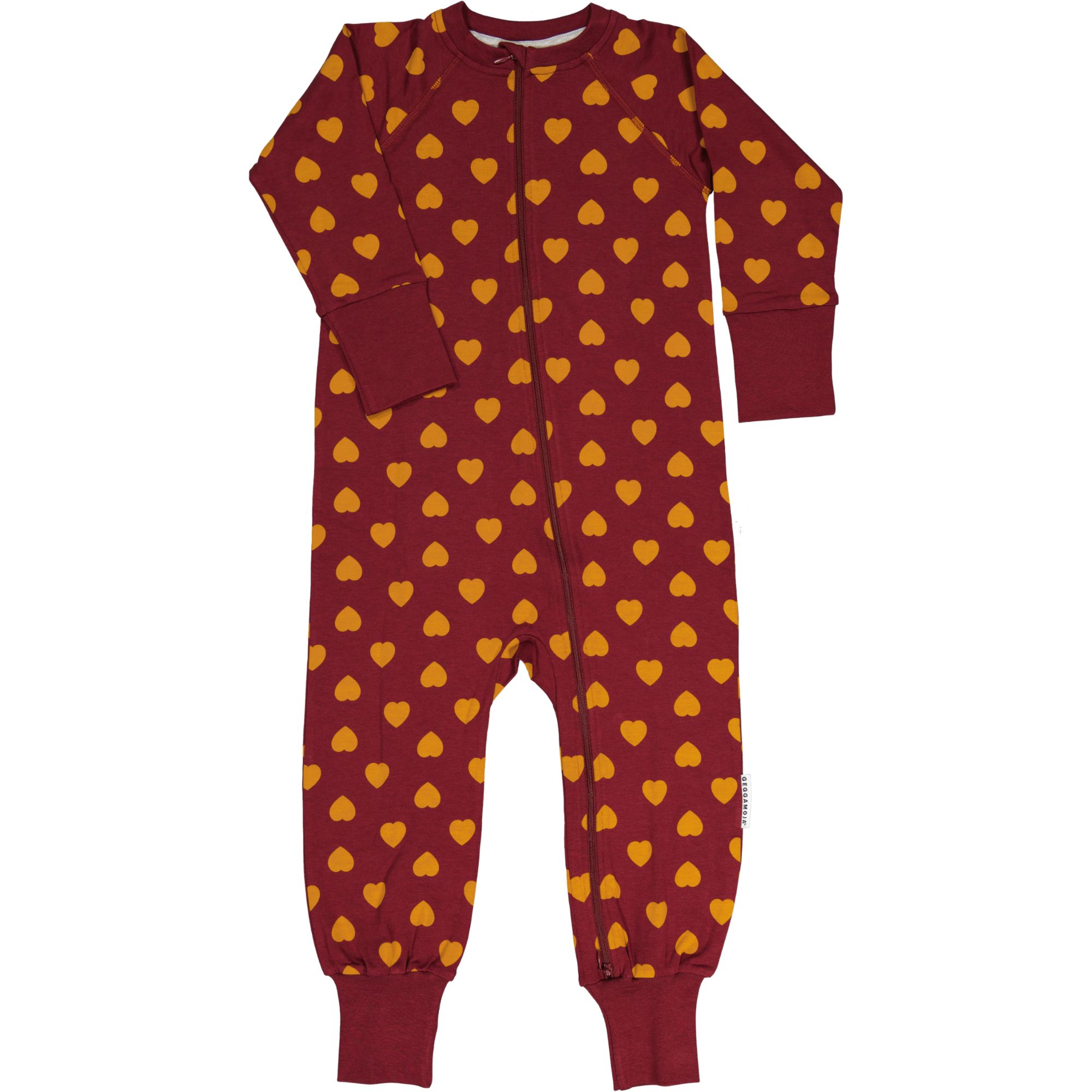 Pyjamas Bambu Hjärtan Vinröd 74/80