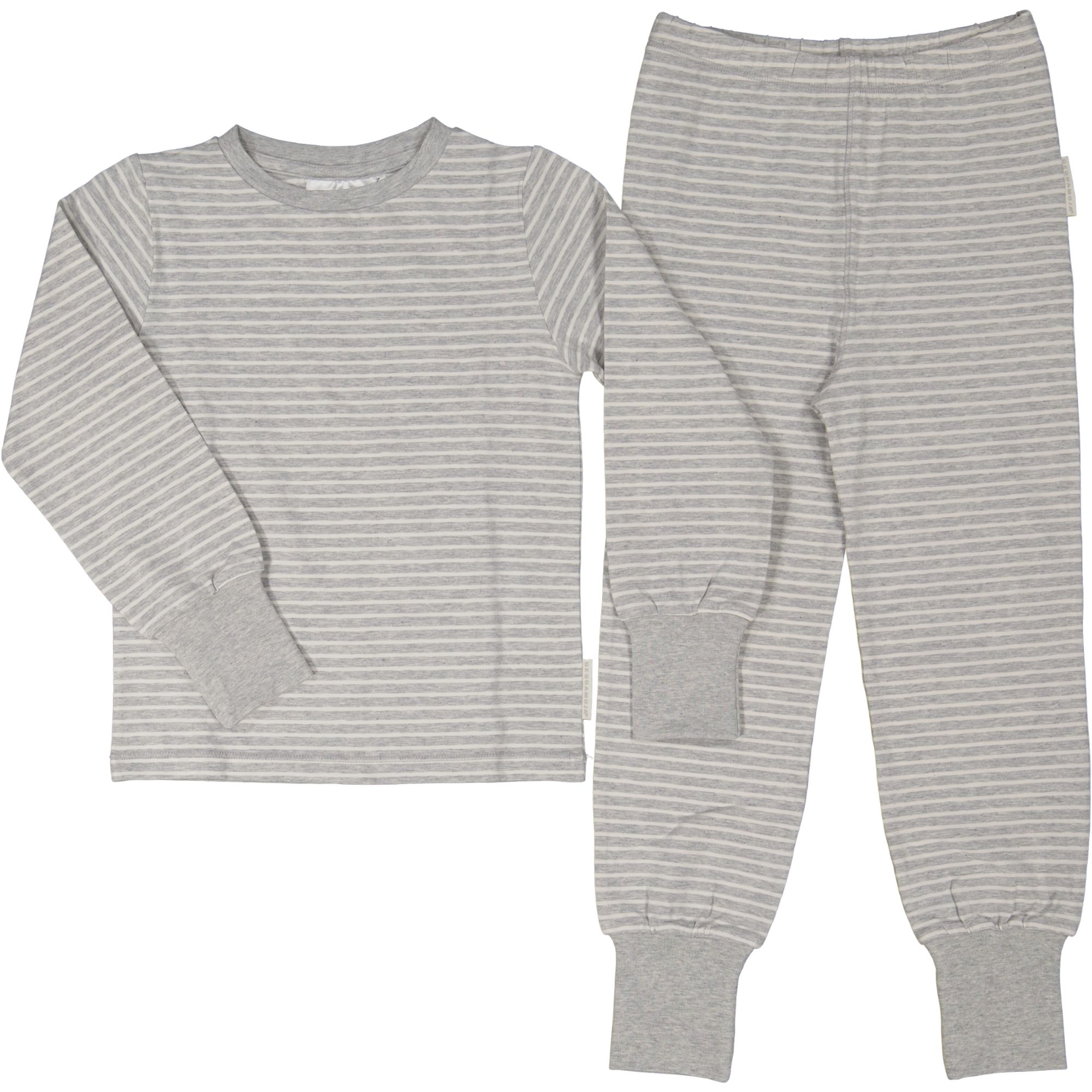 Tvådelad Pyjamas Bambu Classic Grå/Vit 110/116