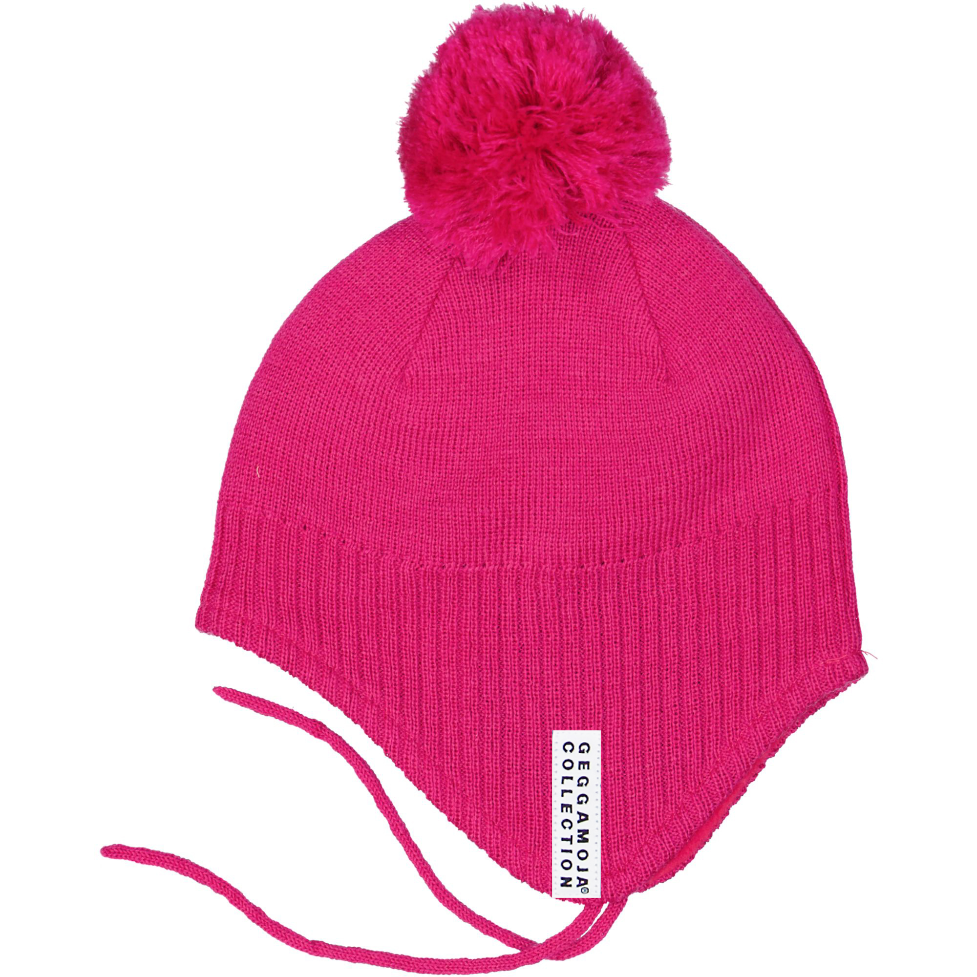 Stickad hjälmmössa ull Cerise 10m-2Y