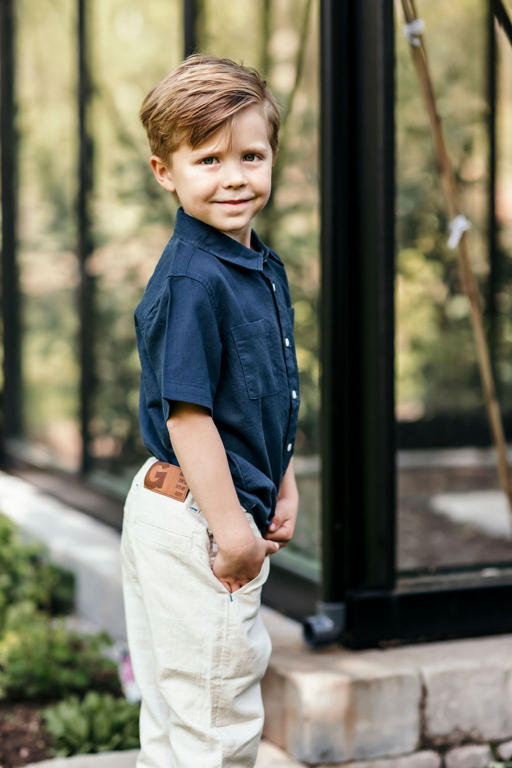 Linnen shirt Navy