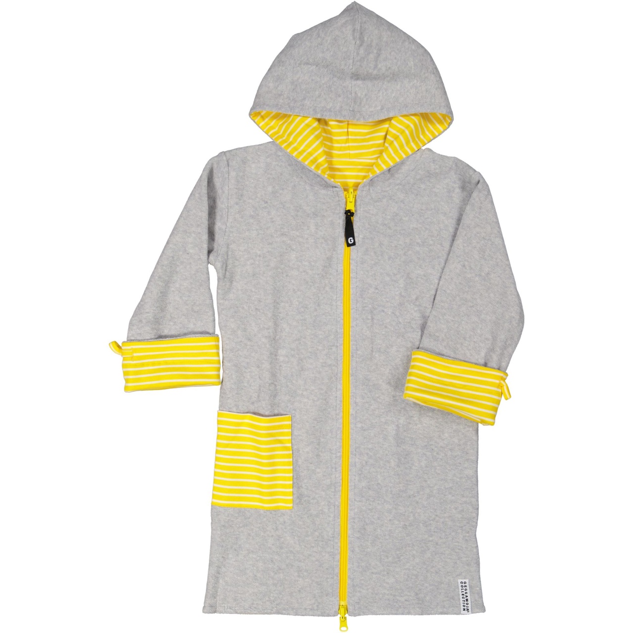 Kids Bathrobe Grey/yellow str 98/104