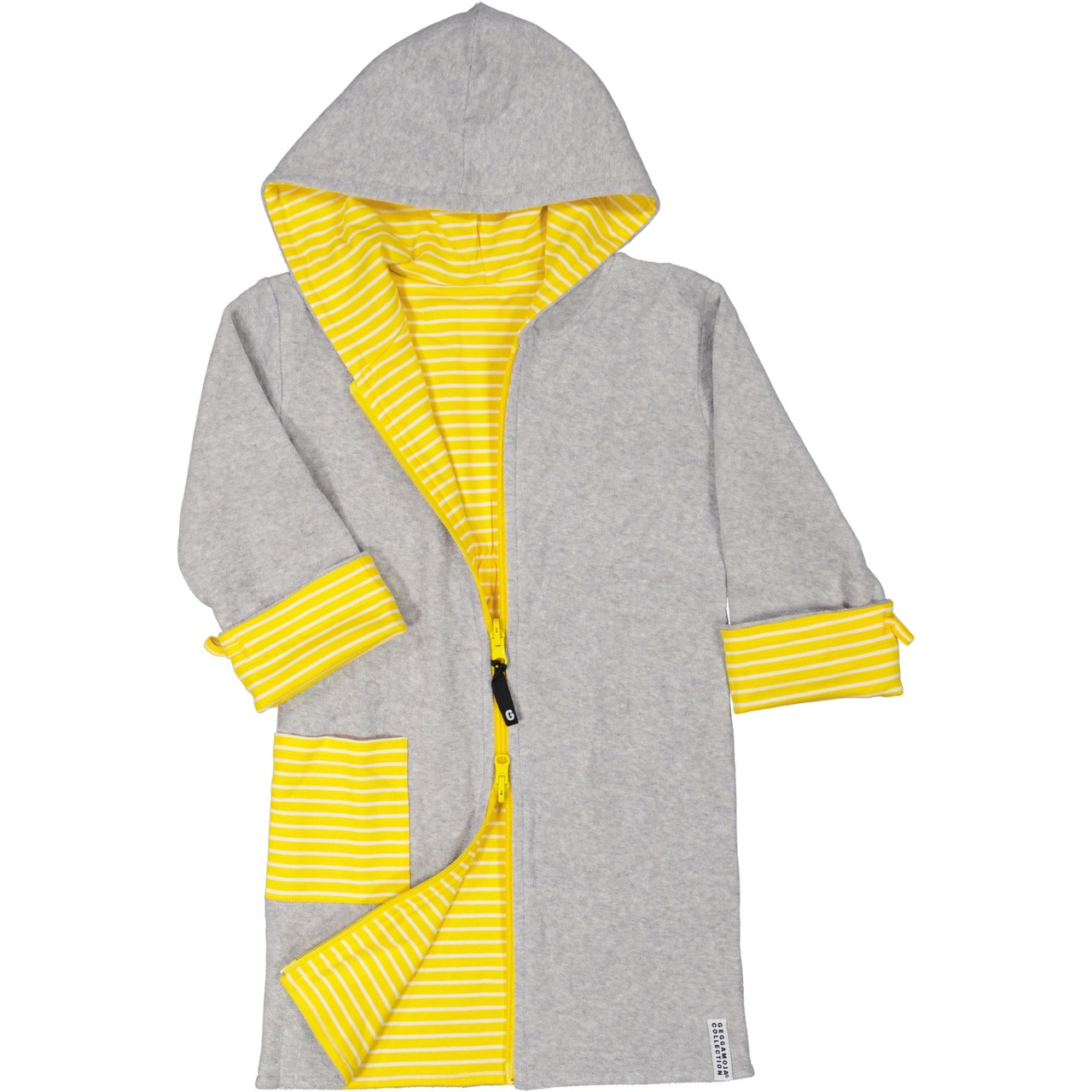 Kids Bathrobe Grey/yellow str 98/104