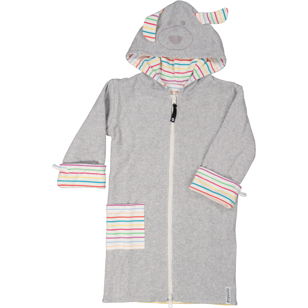 Kids Bathrobe Grey/multi str  74/80