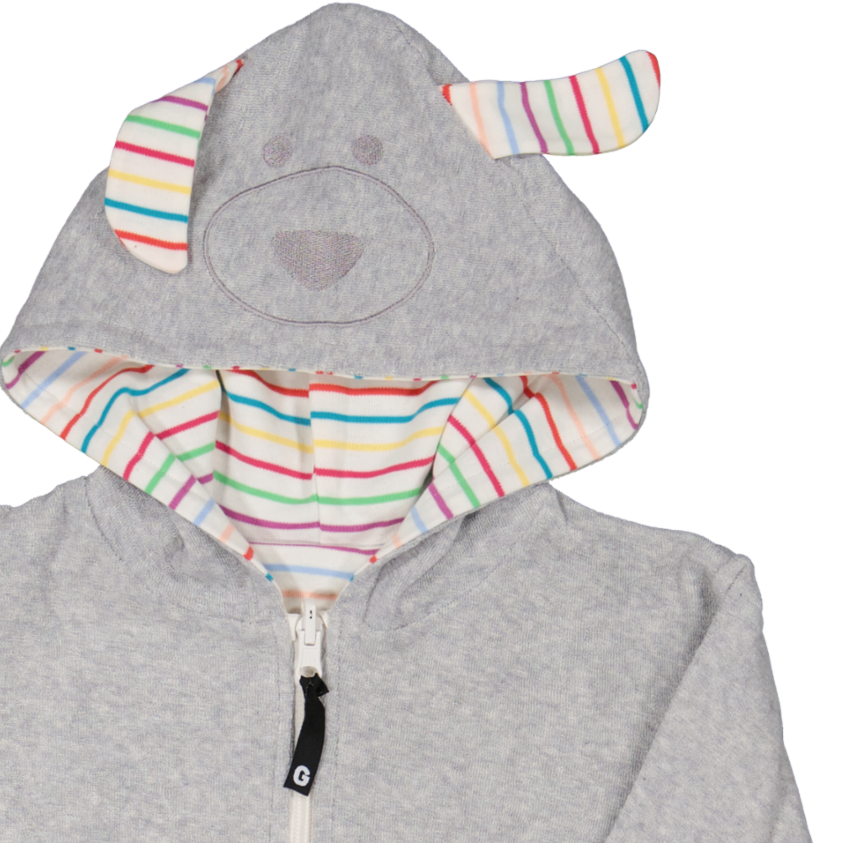 Kids Bathrobe Grey/multi str  74/80