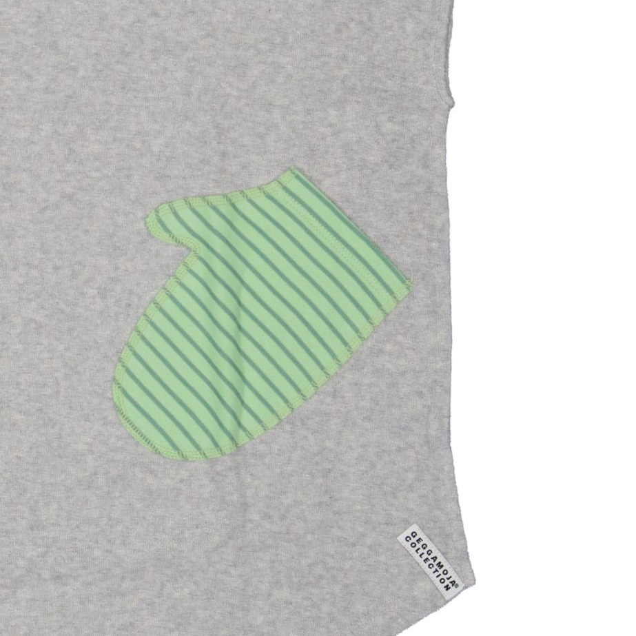 Terry Poncho Grey/green str 2-4 Y