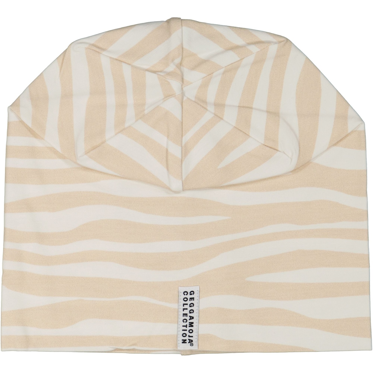 Bamboo beanie Soft beige zebra  S 2-4 Year