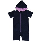 Terry suit Navy/purple str 146/152