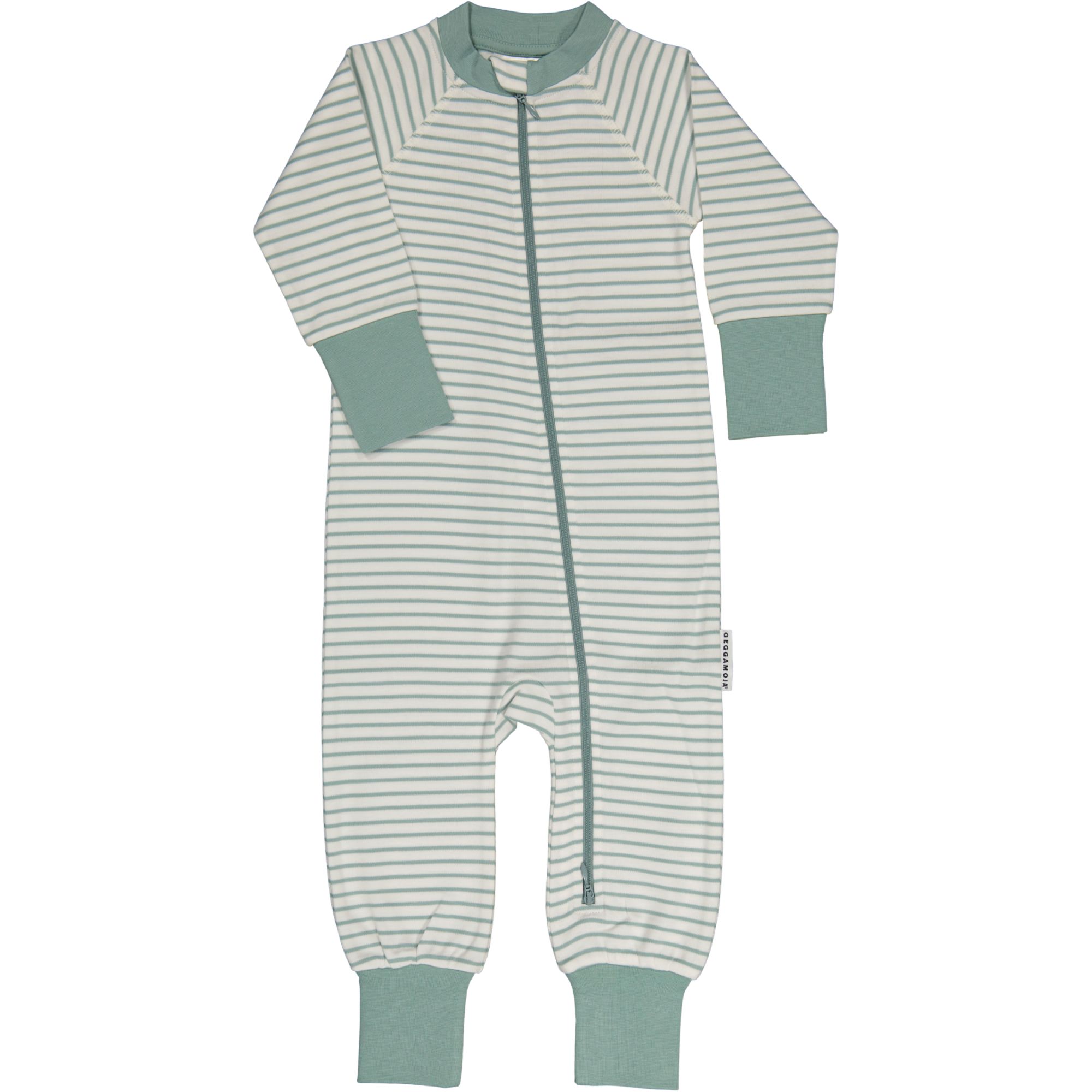 Pyjamas two way zip L.green/offwhite 110/116