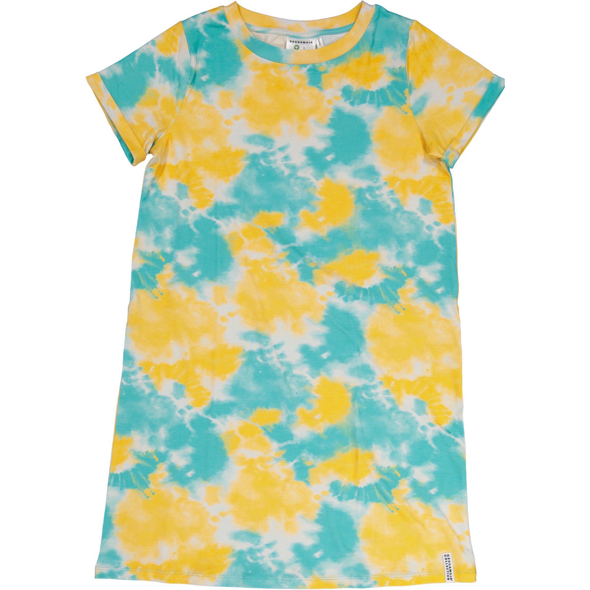 Female jersey dress Tie dye yellow