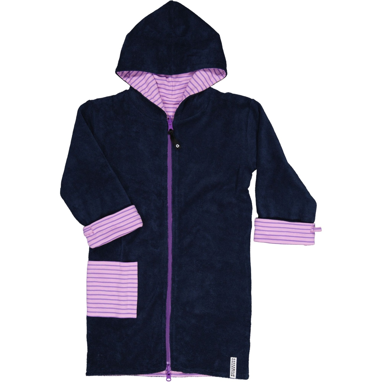 Teen Bathrobe Navy/purple str 170