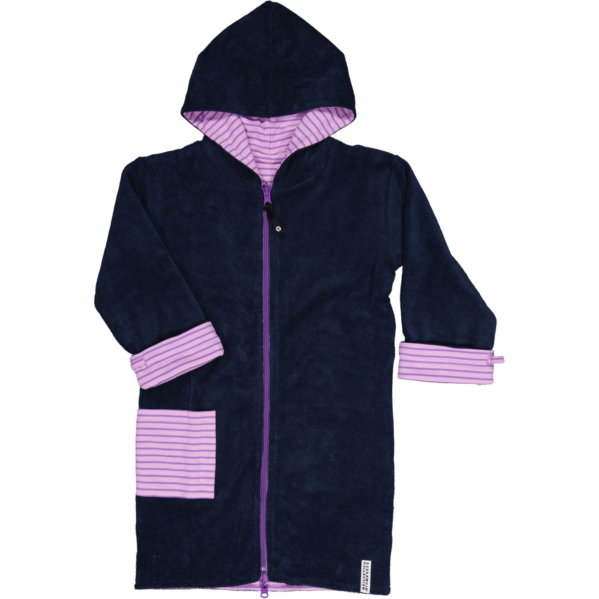 Kids Bathrobe Navy/purple str