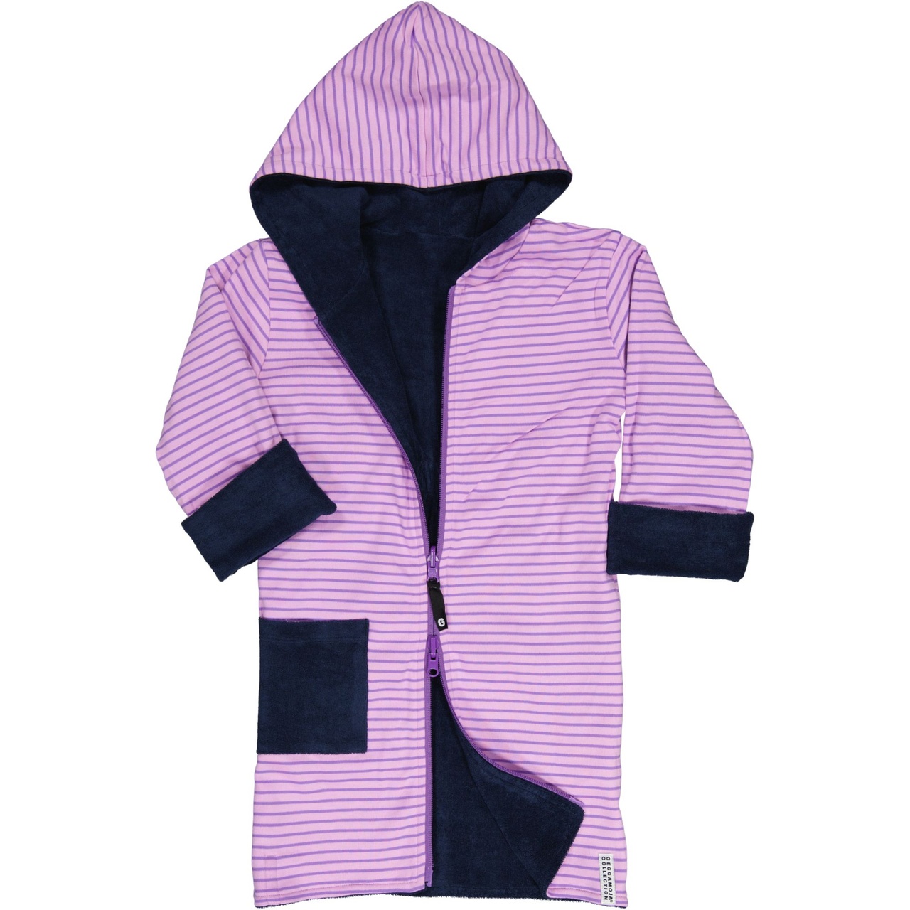 Teen Bathrobe Navy/purple str 170