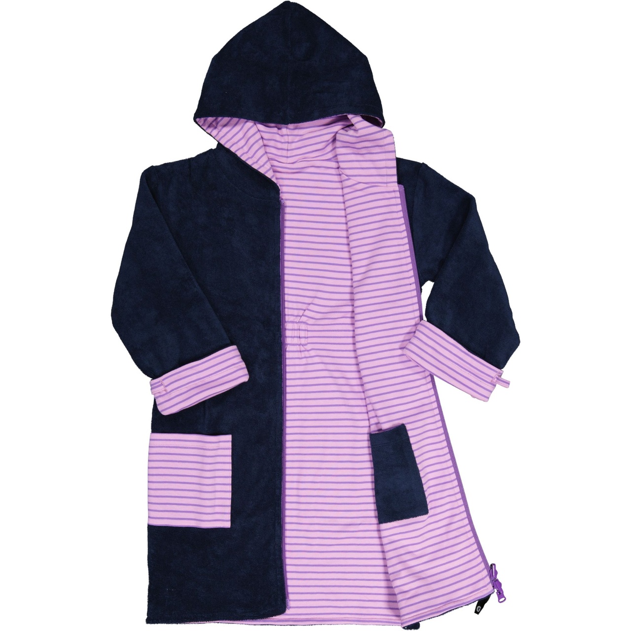 Teen Bathrobe Navy/purple str 170