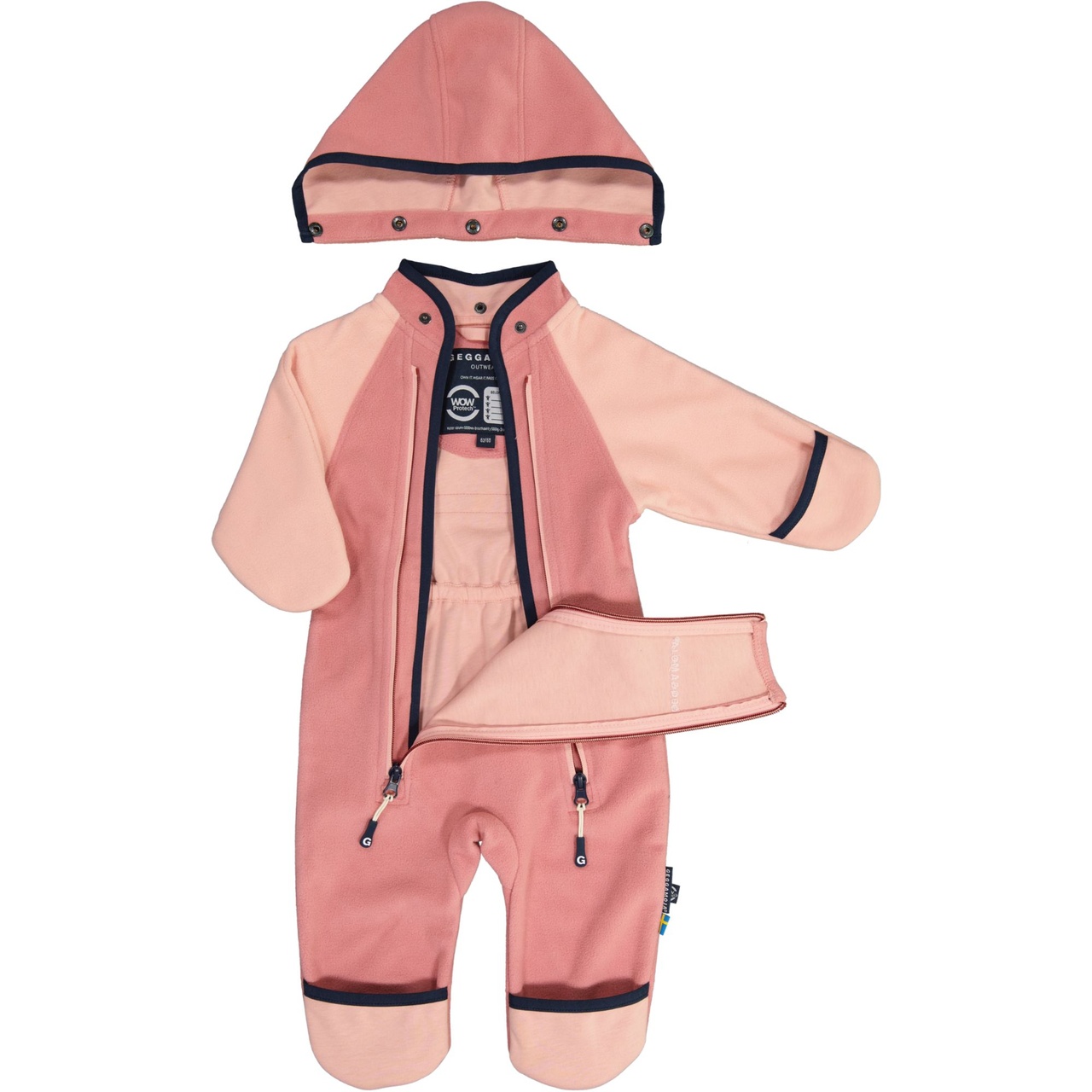 Wind fleece overall Rose