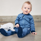 Baby pyjamas 2-way zip Blue