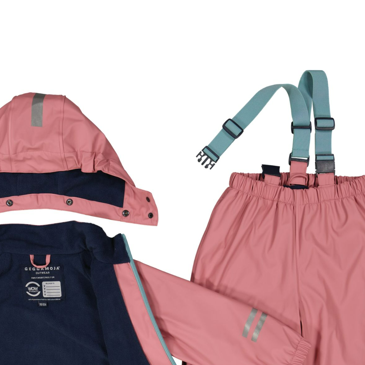 Regnkläder fleecefodrat Rose 146/152