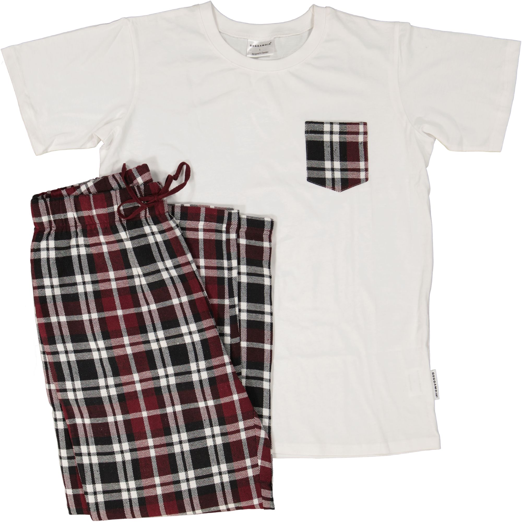 Flannel twp piece pyjamas adult Burgundy check