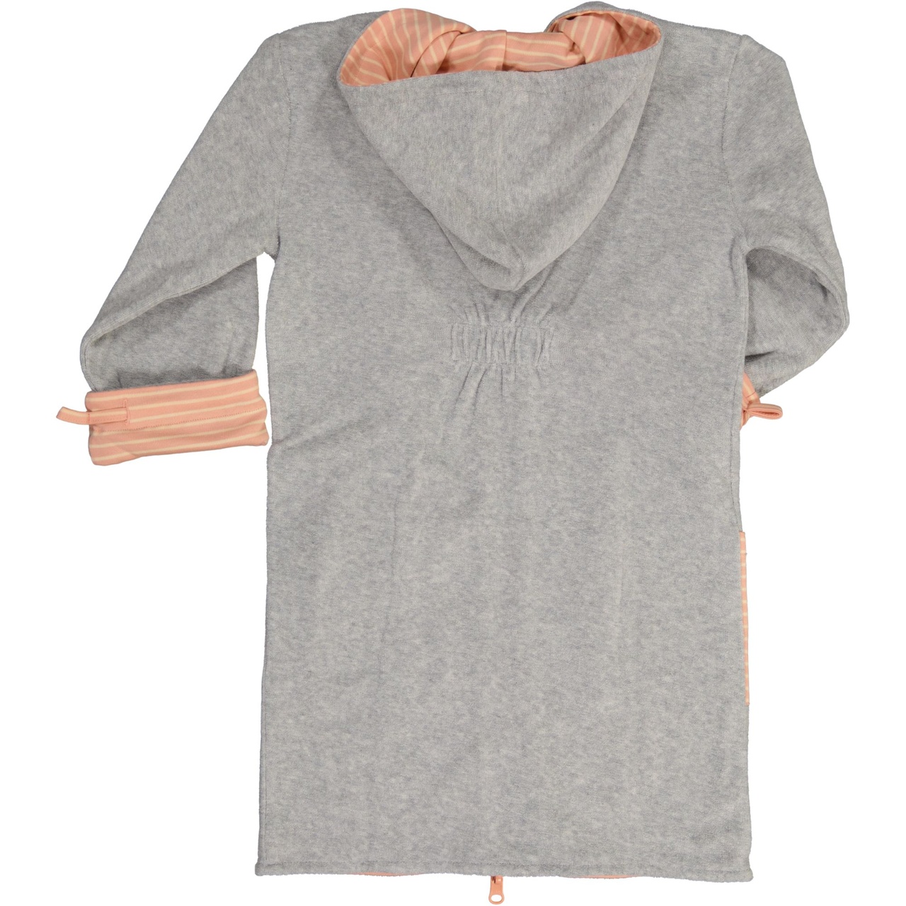 Kids Bathrobe Grey/coral str 110/116