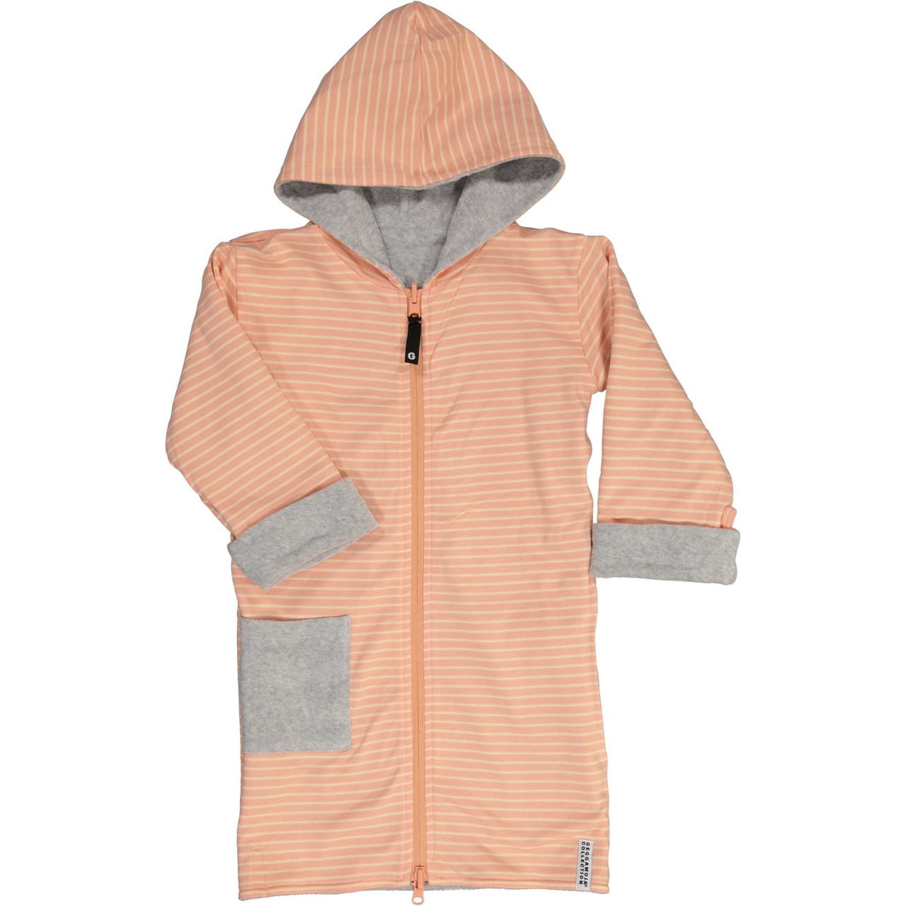 Teen Bathrobe Grey/coral str 158/164