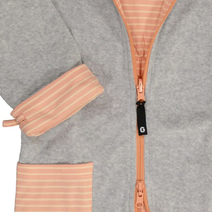 Kids Bathrobe Grey/coral str 110/116