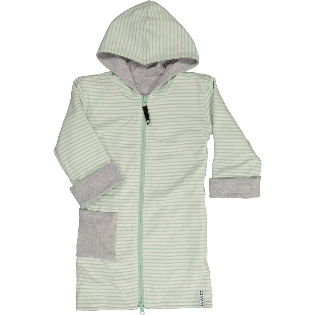 Teen Bathrobe Grey/L.green str