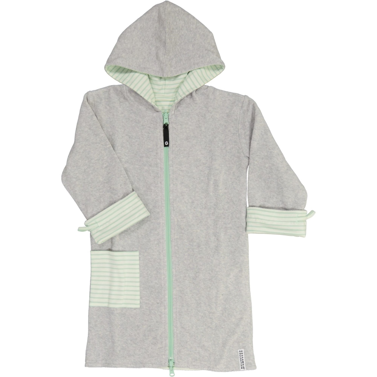 Teen Bathrobe Grey/L.green str 170