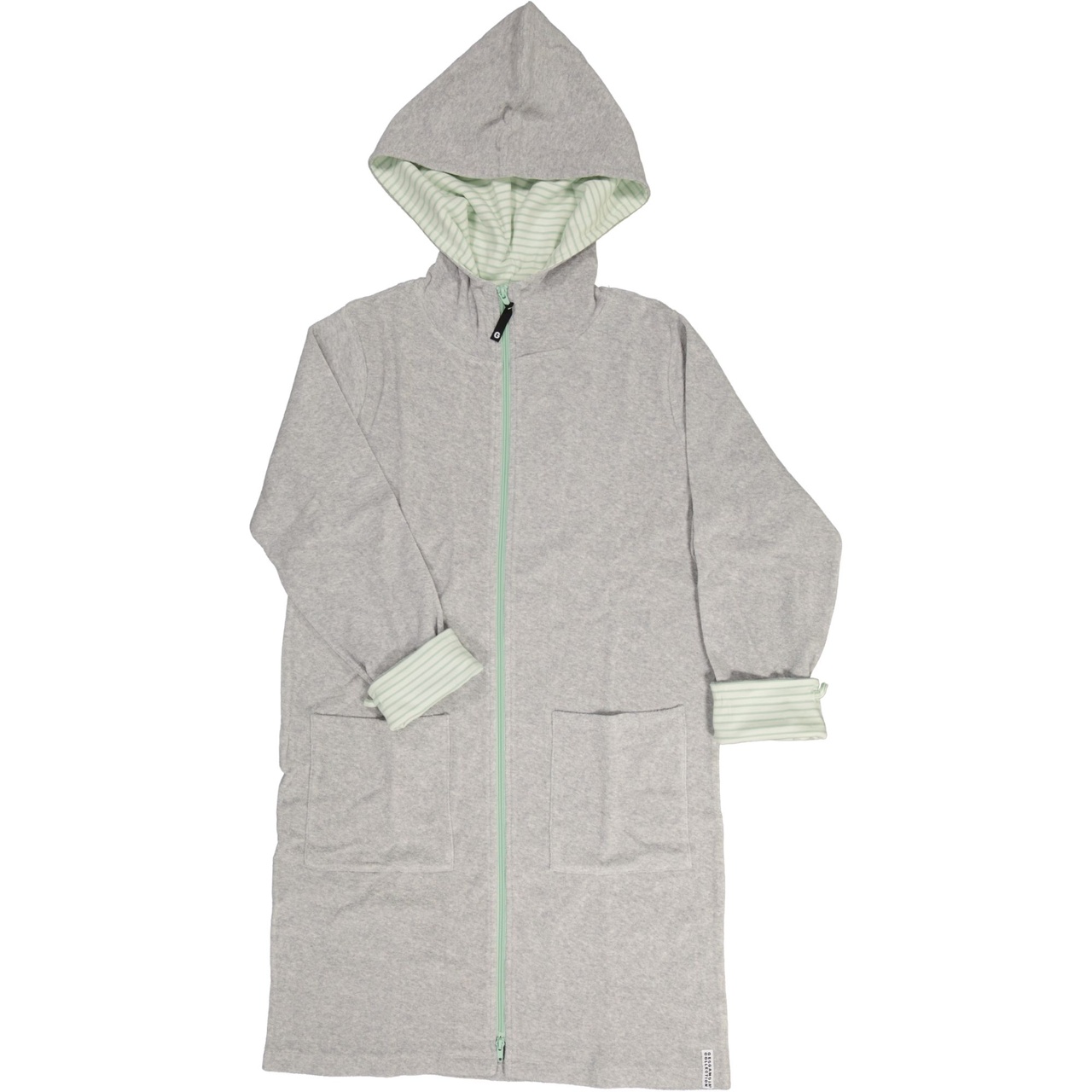 Female Bathrobe Grey/L.green str 40