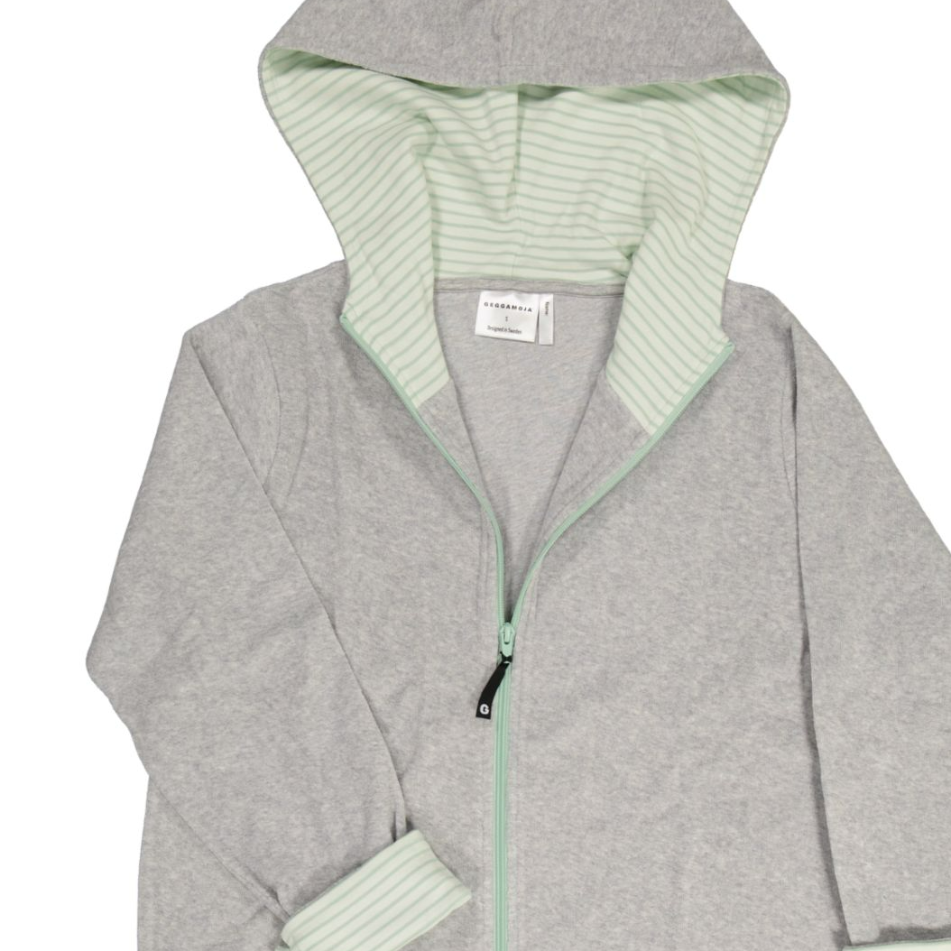 Female Bathrobe Grey/L.green str 40 XS