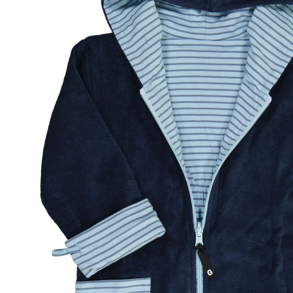 Kids Bathrobe Navy/blue stripe 74/80