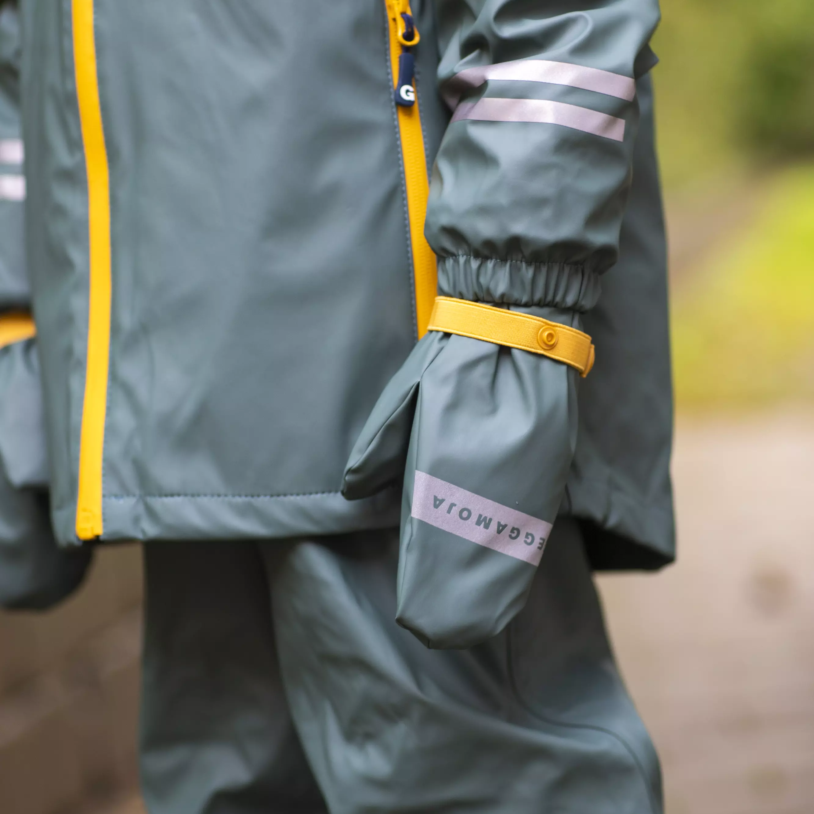 Rain mitten fleece Mossgreen