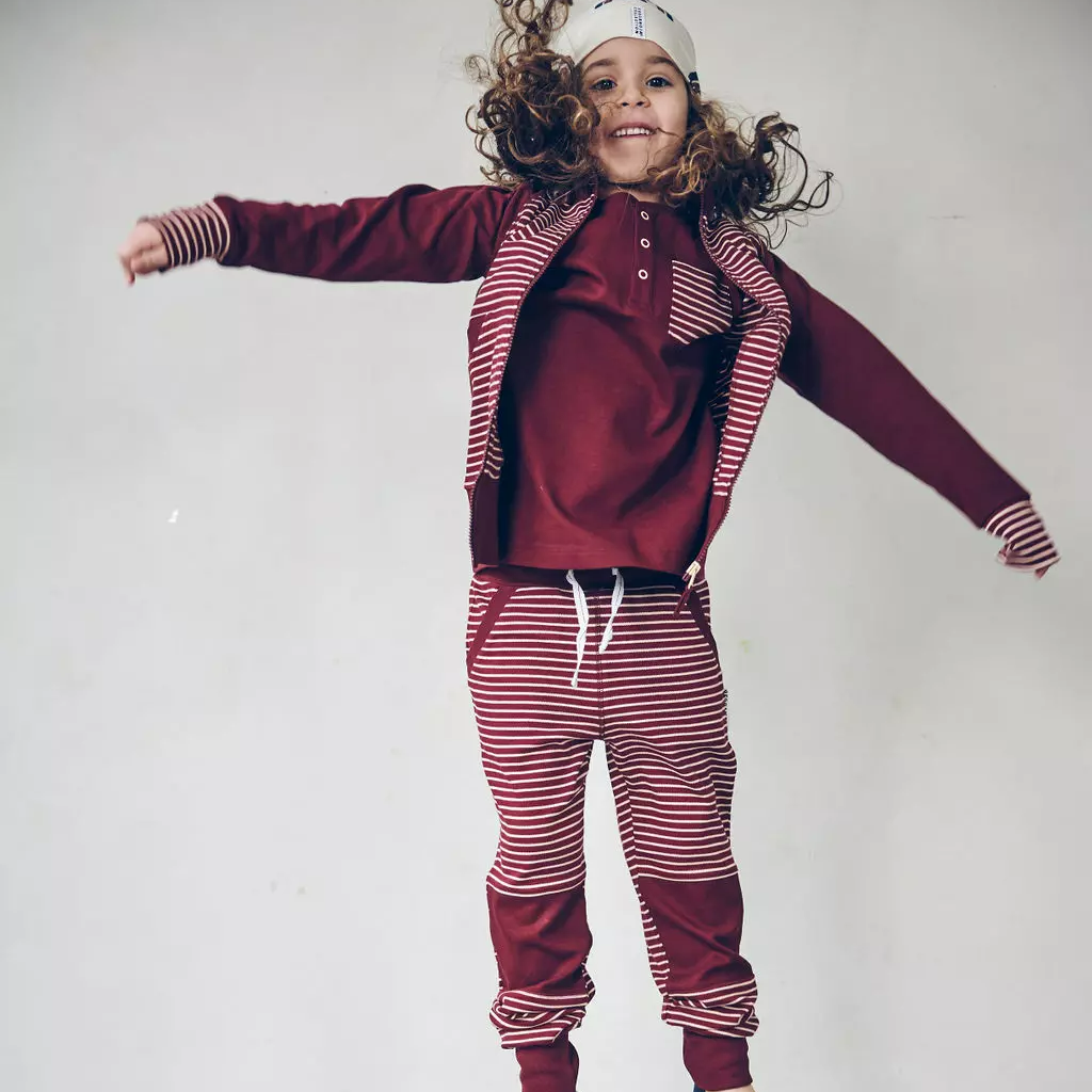 Long pants Burgundy/peach 122/128