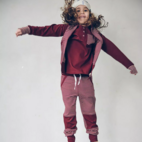Long pants Burgundy/peach 122/128
