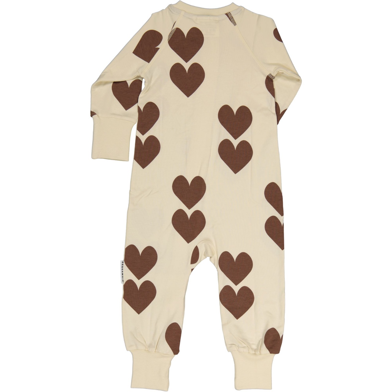 Bamboo two way zip pyjamas Brown heart 74/80