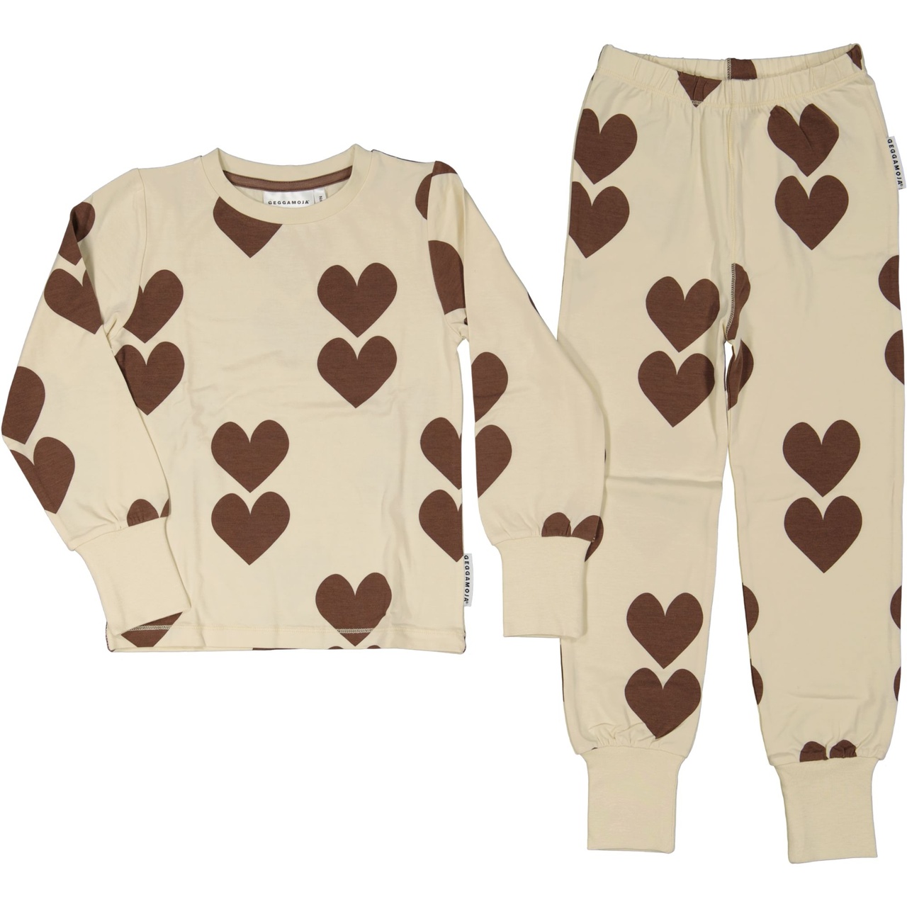 Bamboo two piece pyjamas Brown heart 134/140