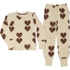 Bamboo two piece pyjamas Brown heart 122/128