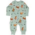 Mamma Moo and Crow two way zip pyjamas Frosty green