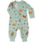 Mamma Moo and Crow two way zip pyjamas Frosty green