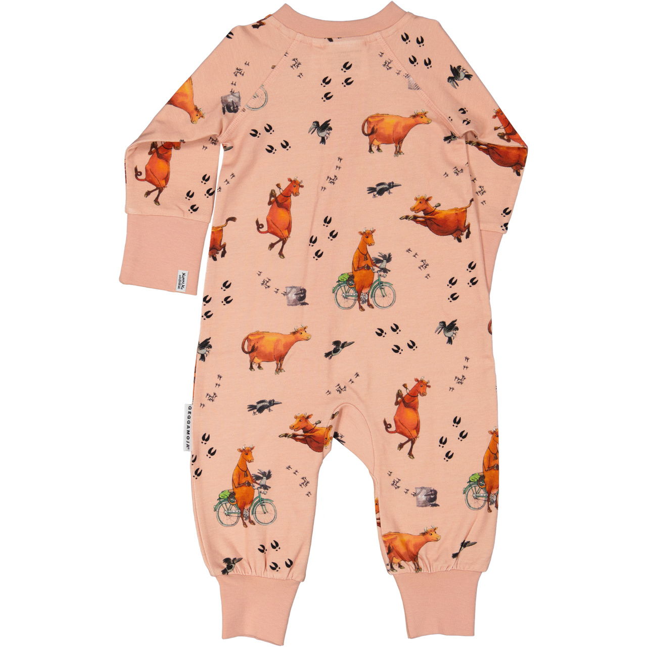 Mamma Moo and Crow two way zip pyjamas Blush pink  74/80