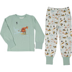 Pyjamas tvådelad Mamma Mu och Kråkan Vit/grön