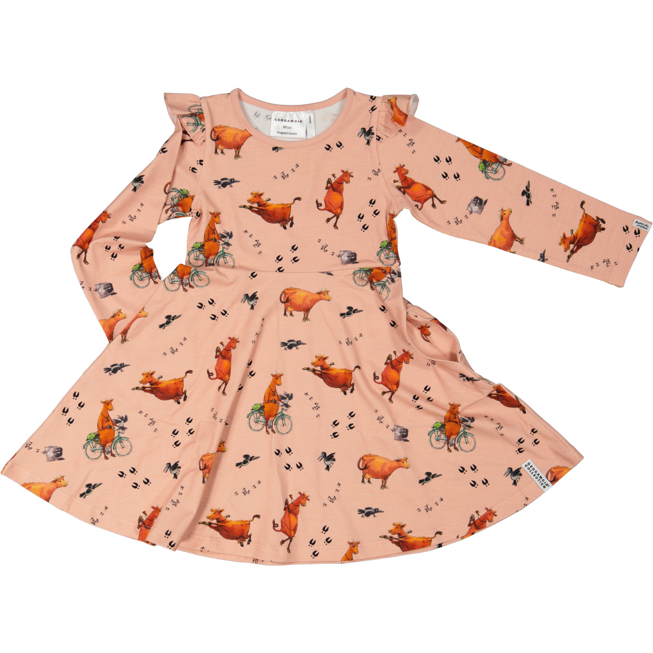 Mamma Moo and Crow Flared dress Blush pink  122/128