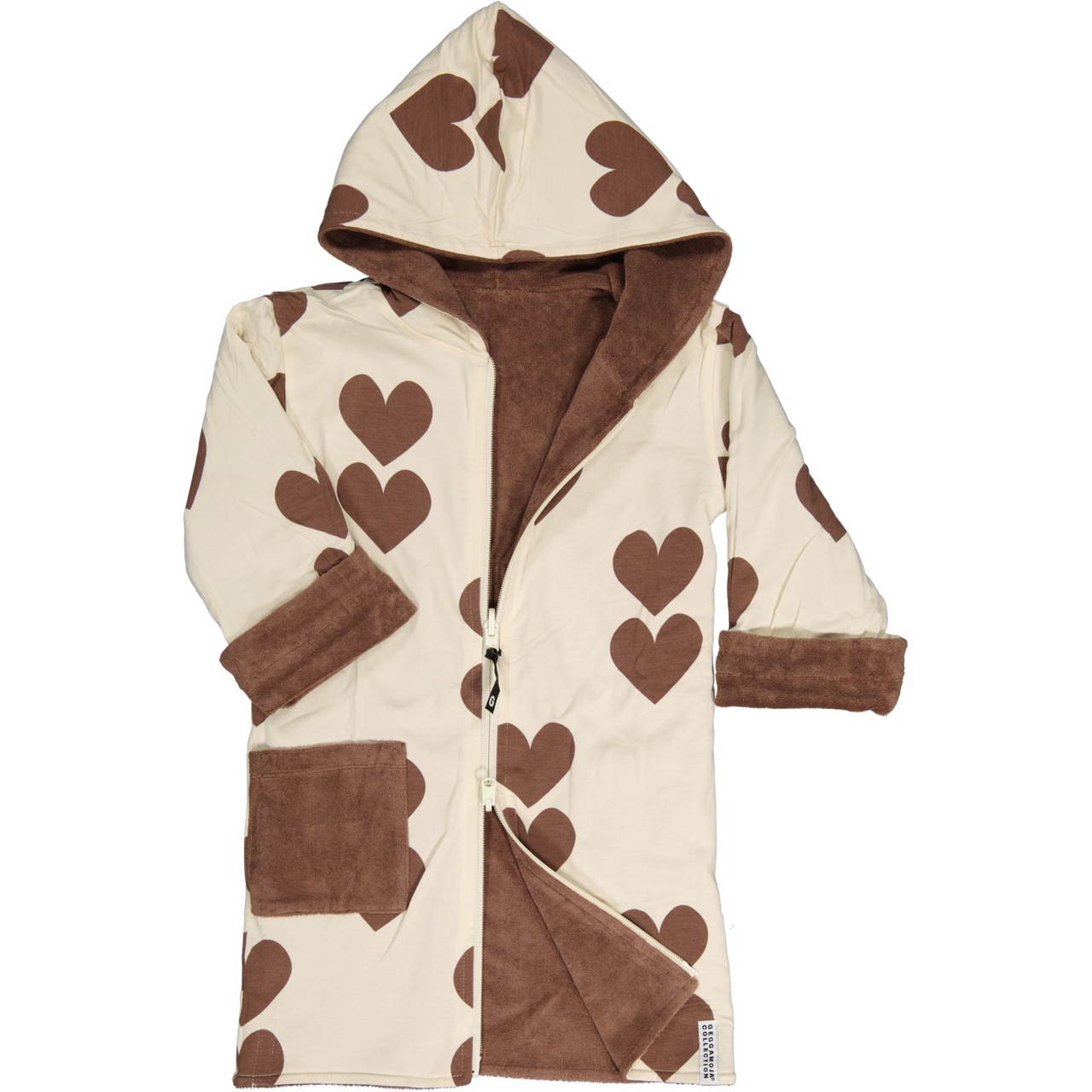 Kids bathrobe Brown heart  74/80