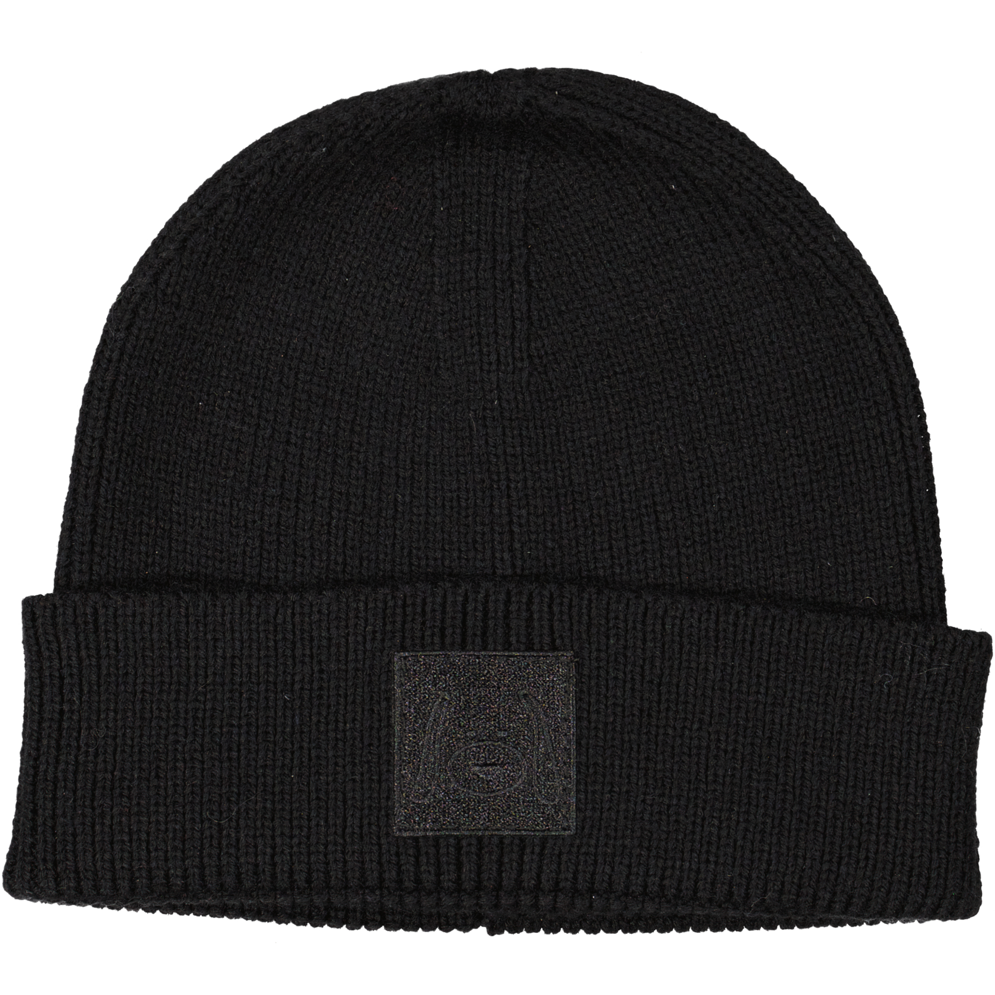 Knitted beanie patched Black