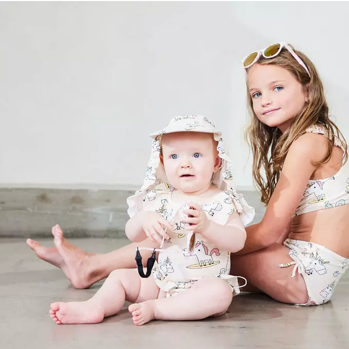 UV Hat Beige unicorn 2-6Y