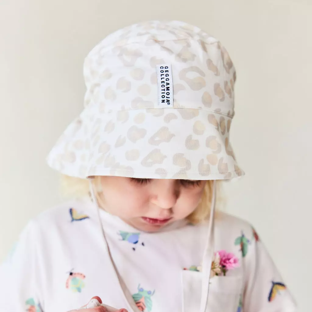 Bamboo Sunny hat Soft beige leo 10m-2Y