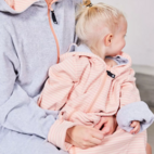 Kids Bathrobe Grey/coral str 110/116