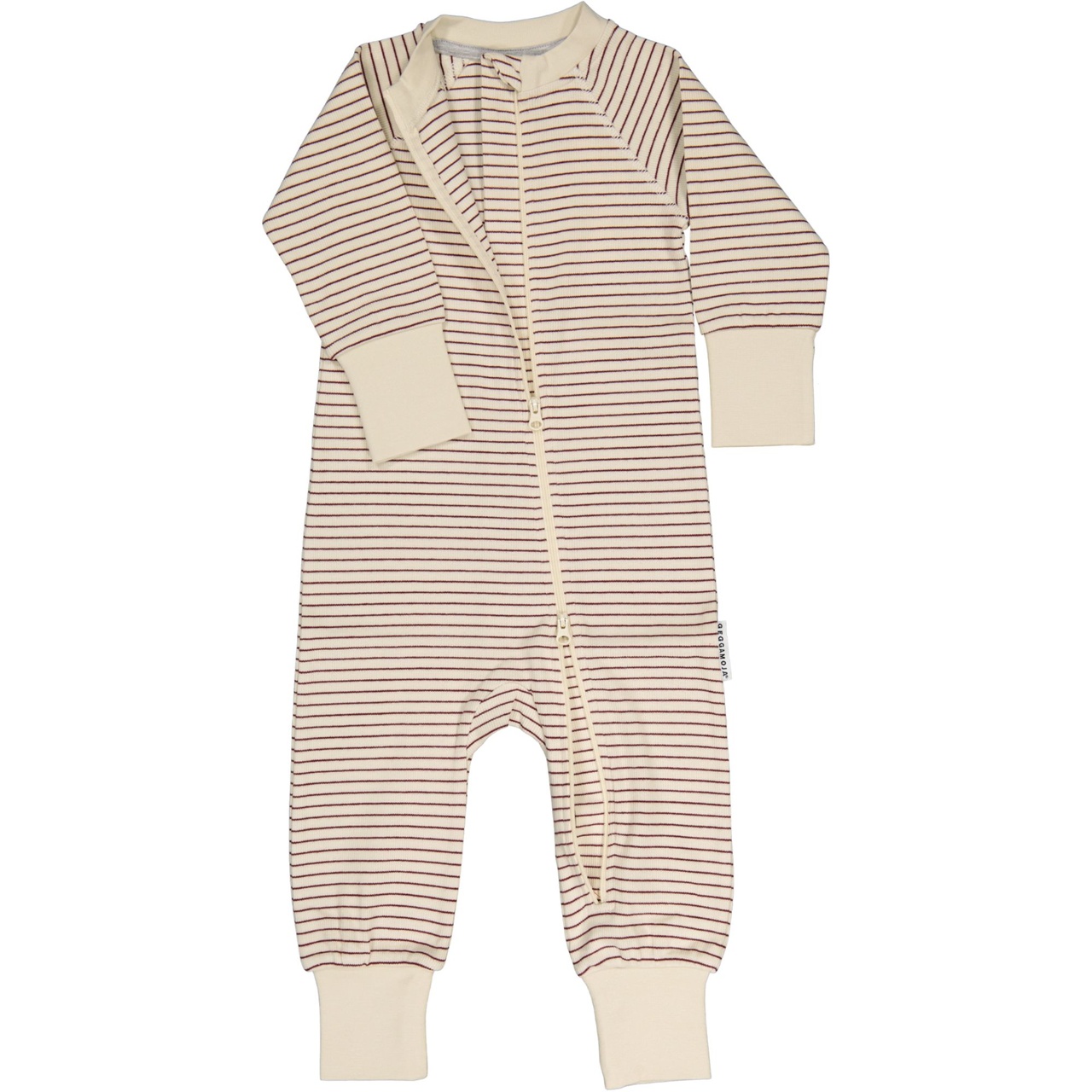 Pyjamas 2-way zip Burgundy stripe