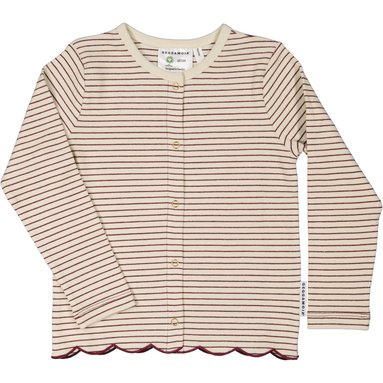 Cardigan Burgundy stripe 110/116