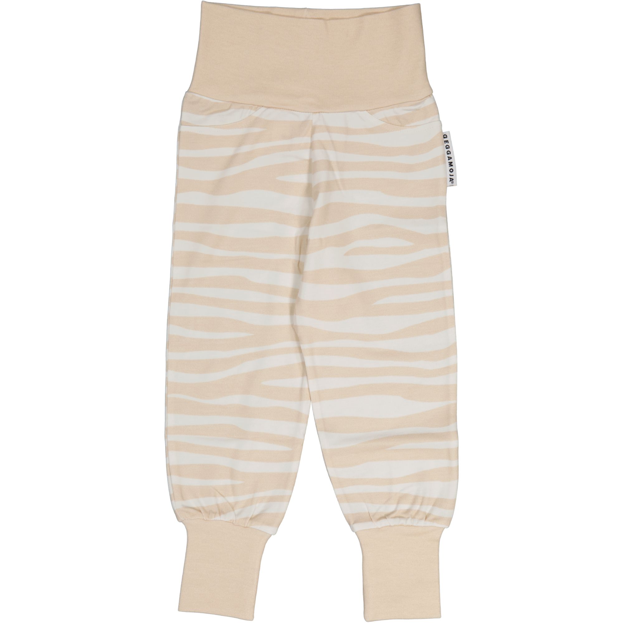 Bamboo baby pants Soft beige zebra
