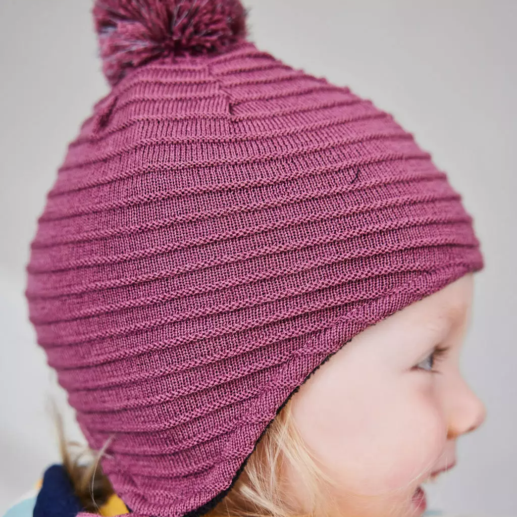 Knitted helmet hat Rose  2-6Y