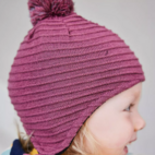 Knitted helmet hat Rose  10m-2Y